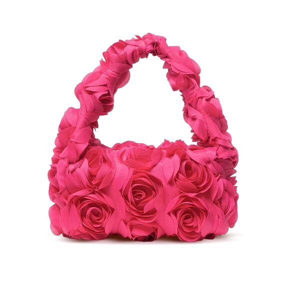 Handbags - 7283 Small Floral Top-Handle Handbags , Mini 3D Flower Evening Bag Elegant